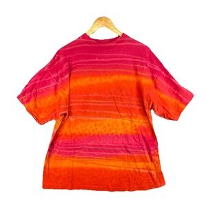 Vintage XL Tie Dye Cheetah T Shirt Homemade 80's/90's Short Sleeve Single Stitch